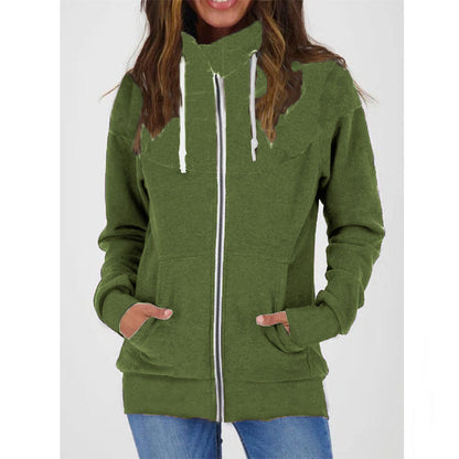 Bekväm dragsko och dragkedja varm jacka för kvinnor