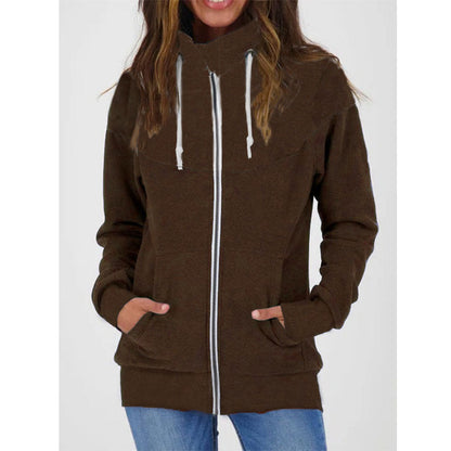 Bekväm dragsko och dragkedja varm jacka för kvinnor