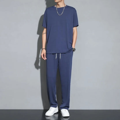 Avslappnad skjorta och byxor set för män