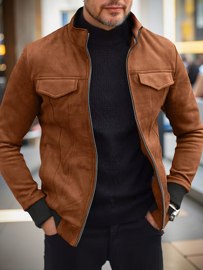 Elegant klassisk dragkedja vinterjacka för män