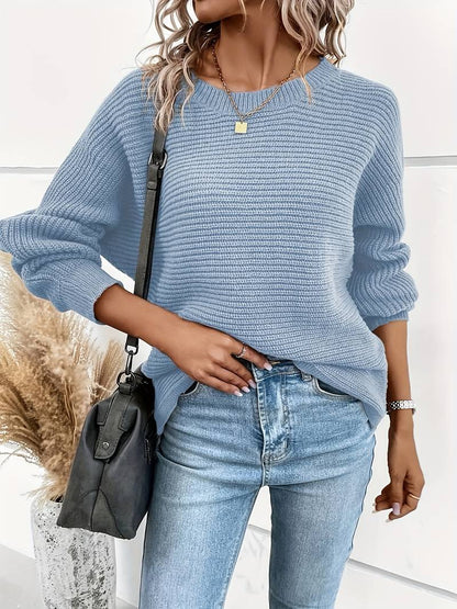 Elegant varm vintertröja med bakknappar för kvinnor