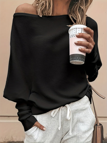 Elegant off-shoulder varm vintertröja för kvinnor