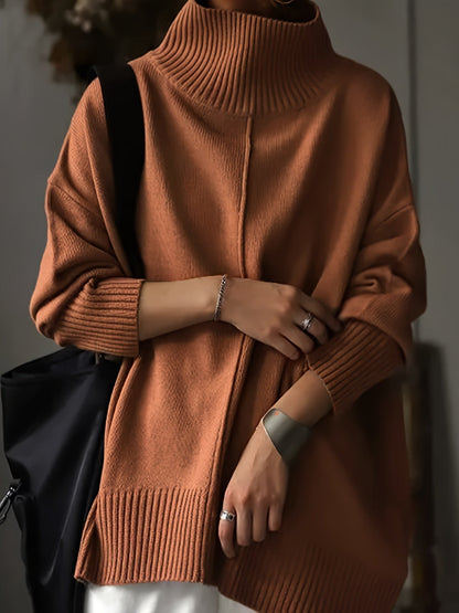 Oversize polokrage varm vintertröja för kvinnor