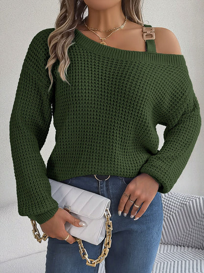 Elegant off-shoulder varm tröja för kvinnor