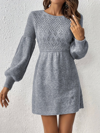 Elegant vinterklänning med lös ärm för kvinnor