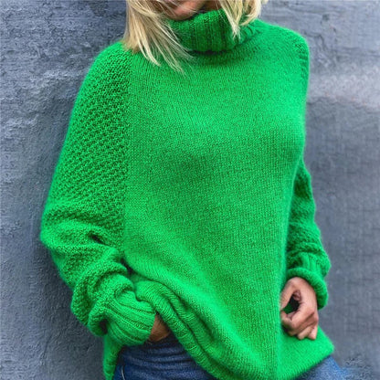 Bekväm varm polokrage vintertröja för kvinnor